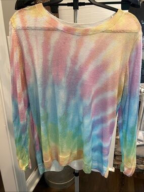 Talbots Pastel Multi-Color Tie-Dye Shirt / Size Large Petite